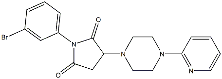 1-(3-bromophenyl)-3-[4-(2-pyridinyl)-1-piperazinyl]-2,5-pyrrolidinedione Struktur