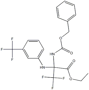 ethyl 2-{[(benzyloxy)carbonyl]amino}-3,3,3-trifluoro-2-[3-(trifluoromethyl)anilino]propanoate Struktur