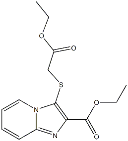 ethyl 3-[(2-ethoxy-2-oxoethyl)sulfanyl]imidazo[1,2-a]pyridine-2-carboxylate Struktur