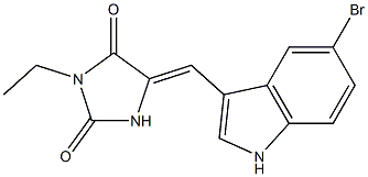 5-[(5-bromo-1H-indol-3-yl)methylene]-3-ethyl-2,4-imidazolidinedione Struktur