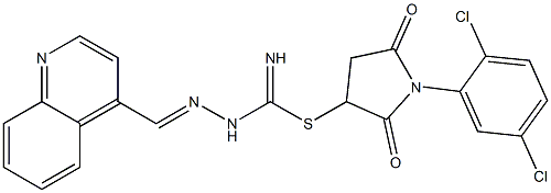 1-(2,5-dichlorophenyl)-2,5-dioxo-3-pyrrolidinyl 2-(4-quinolinylmethylene)hydrazinecarbimidothioate Struktur