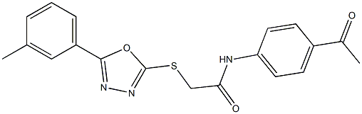 N-(4-acetylphenyl)-2-{[5-(3-methylphenyl)-1,3,4-oxadiazol-2-yl]sulfanyl}acetamide Struktur