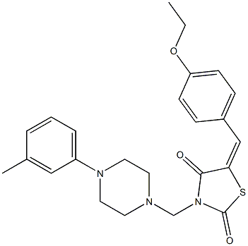 5-(4-ethoxybenzylidene)-3-{[4-(3-methylphenyl)-1-piperazinyl]methyl}-1,3-thiazolidine-2,4-dione Struktur