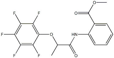 methyl 2-{[2-(2,3,4,5,6-pentafluorophenoxy)propanoyl]amino}benzoate Struktur