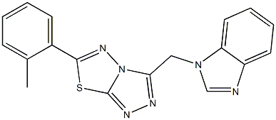 1-{[6-(2-methylphenyl)[1,2,4]triazolo[3,4-b][1,3,4]thiadiazol-3-yl]methyl}-1H-benzimidazole Struktur