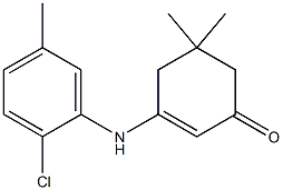 3-(2-chloro-5-methylanilino)-5,5-dimethyl-2-cyclohexen-1-one Struktur