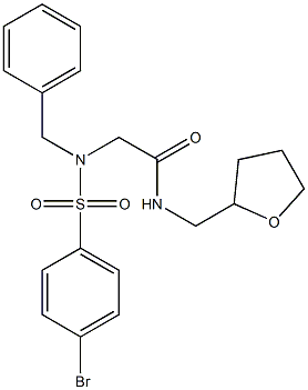 2-{benzyl[(4-bromophenyl)sulfonyl]amino}-N-(tetrahydro-2-furanylmethyl)acetamide Struktur