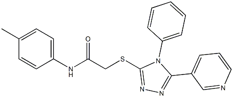 N-(4-methylphenyl)-2-{[4-phenyl-5-(3-pyridinyl)-4H-1,2,4-triazol-3-yl]sulfanyl}acetamide Struktur