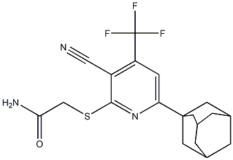 2-{[6-(1-adamantyl)-3-cyano-4-(trifluoromethyl)pyridin-2-yl]sulfanyl}acetamide Struktur