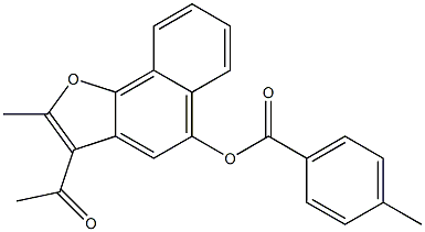 3-acetyl-2-methylnaphtho[1,2-b]furan-5-yl 4-methylbenzoate Struktur