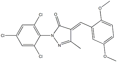 4-(2,5-dimethoxybenzylidene)-5-methyl-2-(2,4,6-trichlorophenyl)-2,4-dihydro-3H-pyrazol-3-one Struktur