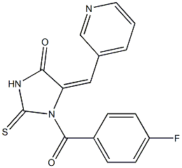 1-(4-fluorobenzoyl)-5-(3-pyridinylmethylene)-2-thioxo-4-imidazolidinone Struktur