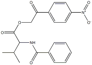 2-{4-nitrophenyl}-2-oxoethyl 3-methyl-2-[(phenylcarbonyl)amino]butanoate Struktur