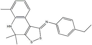 N-(4-ethylphenyl)-N-(4,4,6-trimethyl-4,5-dihydro-1H-[1,2]dithiolo[3,4-c]quinolin-1-ylidene)amine Struktur