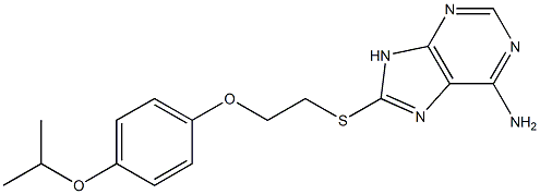 8-{[2-(4-isopropoxyphenoxy)ethyl]sulfanyl}-9H-purin-6-amine Struktur