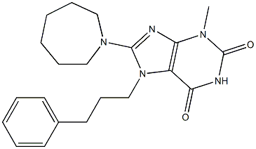 8-azepan-1-yl-3-methyl-7-(3-phenylpropyl)-3,7-dihydro-1H-purine-2,6-dione Struktur