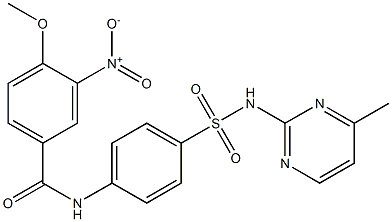 3-nitro-4-methoxy-N-(4-{[(4-methyl-2-pyrimidinyl)amino]sulfonyl}phenyl)benzamide Struktur