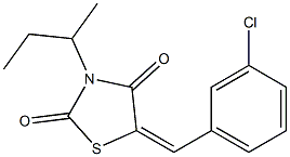 3-sec-butyl-5-(3-chlorobenzylidene)-1,3-thiazolidine-2,4-dione Struktur