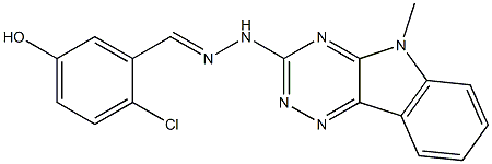 2-chloro-5-hydroxybenzaldehyde (5-methyl-5H-[1,2,4]triazino[5,6-b]indol-3-yl)hydrazone Struktur