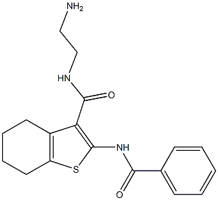 N-(2-aminoethyl)-2-(benzoylamino)-4,5,6,7-tetrahydro-1-benzothiophene-3-carboxamide Struktur