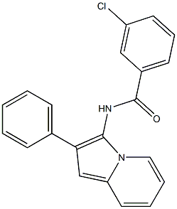 3-chloro-N-(2-phenyl-3-indolizinyl)benzamide Struktur