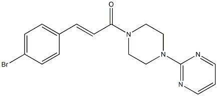 2-{4-[3-(4-bromophenyl)acryloyl]-1-piperazinyl}pyrimidine Struktur