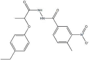 2-(4-ethylphenoxy)-N'-{3-nitro-4-methylbenzoyl}propanohydrazide Struktur