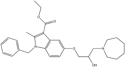 ethyl 5-[3-(1-azepanyl)-2-hydroxypropoxy]-1-benzyl-2-methyl-1H-indole-3-carboxylate Struktur