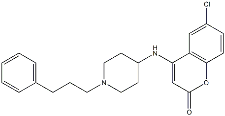 6-chloro-4-{[1-(3-phenylpropyl)-4-piperidinyl]amino}-2H-chromen-2-one Struktur