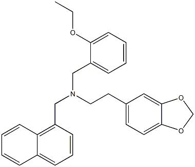 2-(1,3-benzodioxol-5-yl)-N-(2-ethoxybenzyl)-N-(1-naphthylmethyl)ethanamine Struktur