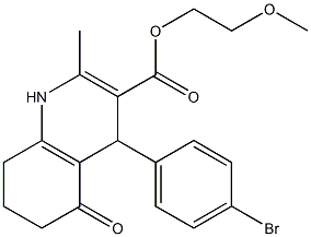 2-methoxyethyl 4-(4-bromophenyl)-2-methyl-5-oxo-1,4,5,6,7,8-hexahydroquinoline-3-carboxylate Struktur