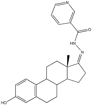 N'-[3-hydroxyestra-1,3,5(10)-trien-17-ylidene]nicotinohydrazide Struktur