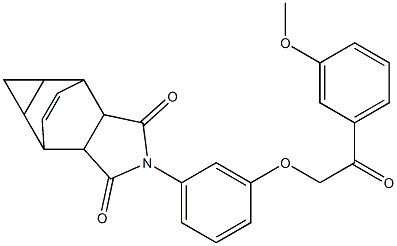 4-{3-[2-(3-methoxyphenyl)-2-oxoethoxy]phenyl}-4-azatetracyclo[5.3.2.0~2,6~.0~8,10~]dodec-11-ene-3,5-dione Struktur