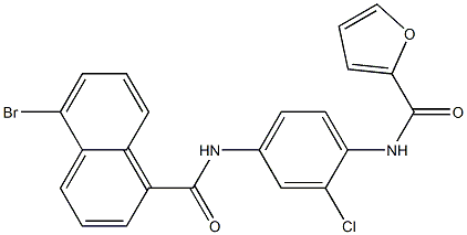 N-{4-[(5-bromo-1-naphthoyl)amino]-2-chlorophenyl}-2-furamide Struktur