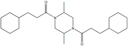 1,4-bis(3-cyclohexylpropanoyl)-2,5-dimethylpiperazine Struktur