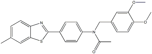 N-(3,4-dimethoxybenzyl)-N-[4-(6-methyl-1,3-benzothiazol-2-yl)phenyl]acetamide Struktur