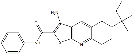 3-amino-6-tert-pentyl-N-phenyl-5,6,7,8-tetrahydrothieno[2,3-b]quinoline-2-carboxamide Struktur