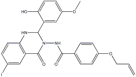 4-(allyloxy)-N-(2-(2-hydroxy-5-methoxyphenyl)-6-iodo-4-oxo-1,4-dihydro-3(2H)-quinazolinyl)benzamide Struktur