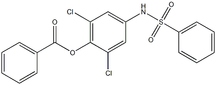 2,6-dichloro-4-[(phenylsulfonyl)amino]phenyl benzoate Struktur