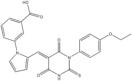 3-{2-[(1-(4-ethoxyphenyl)-4,6-dioxo-2-thioxotetrahydro-5(2H)-pyrimidinylidene)methyl]-1H-pyrrol-1-yl}benzoic acid Struktur