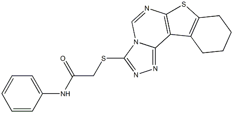 N-phenyl-2-(8,9,10,11-tetrahydro[1]benzothieno[3,2-e][1,2,4]triazolo[4,3-c]pyrimidin-3-ylsulfanyl)acetamide Struktur