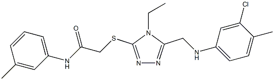 2-({5-[(3-chloro-4-methylanilino)methyl]-4-ethyl-4H-1,2,4-triazol-3-yl}sulfanyl)-N-(3-methylphenyl)acetamide Struktur