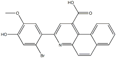 3-(2-bromo-4-hydroxy-5-methoxyphenyl)benzo[f]quinoline-1-carboxylic acid Struktur