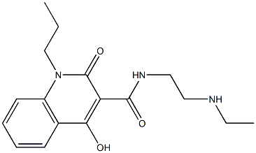 N-[2-(ethylamino)ethyl]-4-hydroxy-2-oxo-1-propyl-1,2-dihydroquinoline-3-carboxamide Struktur