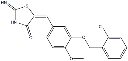 5-{3-[(2-chlorobenzyl)oxy]-4-methoxybenzylidene}-2-imino-1,3-thiazolidin-4-one Struktur