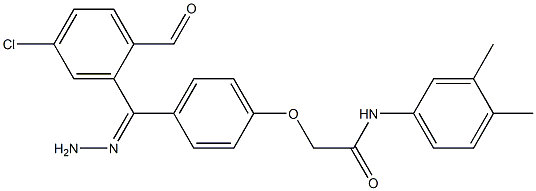 2-{4-[2-(4-chlorobenzoyl)carbohydrazonoyl]phenoxy}-N-(3,4-dimethylphenyl)acetamide Struktur