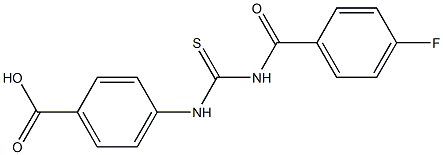 4-({[(4-fluorobenzoyl)amino]carbothioyl}amino)benzoic acid Struktur