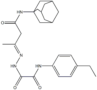 N-(1-adamantyl)-3-{[(4-ethylanilino)(oxo)acetyl]hydrazono}butanamide Struktur