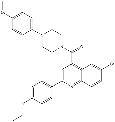 6-bromo-2-(4-ethoxyphenyl)-4-{[4-(4-methoxyphenyl)-1-piperazinyl]carbonyl}quinoline Struktur