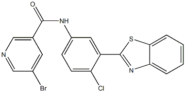 N-[3-(1,3-benzothiazol-2-yl)-4-chlorophenyl]-5-bromonicotinamide Struktur